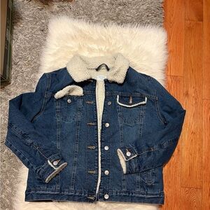 Blue Sherpa Lined Denim Jacket